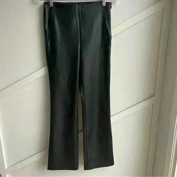 Zara Black flare faux leather pants leggings size S - Picture 6 of 9